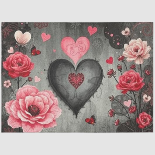 Romantisches Abstrakt-gotisches Themenpapier Seidenpapier (Vorderseite)