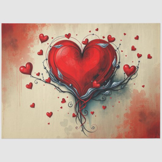 Romantisches Abstrakt-gotisches Themenpapier Seidenpapier (Vorderseite)