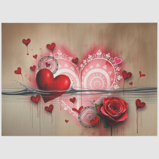 Romantisches Abstrakt-gotisches Themenpapier Seidenpapier (Vorderseite)