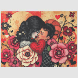 Romantisches Abstrakt-gotisches Themenpapier Seidenpapier