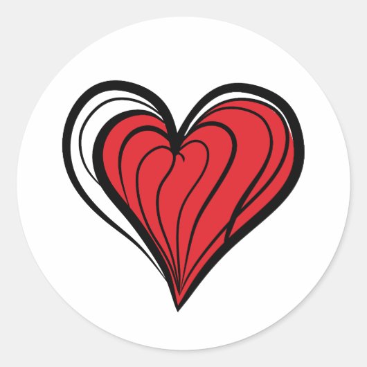 Romantisches Abstraktes Herz - Perfekt für Valenti Runder Aufkleber (Vorderseite)