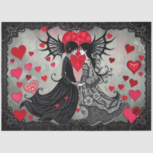 Romantisches Abstraktes Tissue Paper Seidenpapier (Vorderseite)