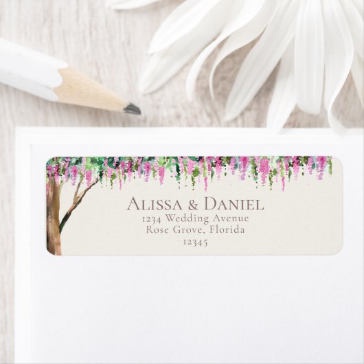 Romantisches Acacia-Adresslabel (Insitu)