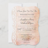 Romantisches Altpapier mit Rose und Hochzeit Einladung (Vorderseite)