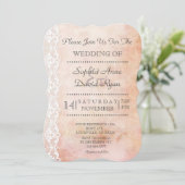 Romantisches Altpapier mit Rose und Hochzeit Einladung (Stehend Vorderseite)