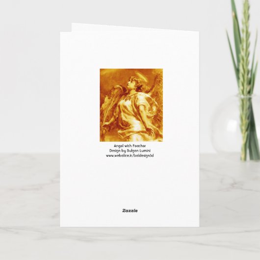 ROMANTISCHES ANGEL, GOLD GELB, WEISSE Weihnachten (Rückseite)