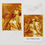 ROMANTISCHES ANGEL IN GELBWEISS, WEISS, Gold Visitenkarte (Vorne/Hinten)