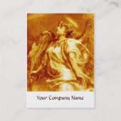 ROMANTISCHES ANGEL IN GELBWEISS, WEISS, Gold Visitenkarte (Rückseite)