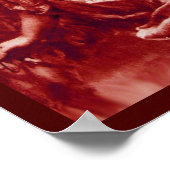 ROMANTISCHES ANGEL MIT FEATHER IN ANTIQUEM ROTEN W POSTER (Ecke)