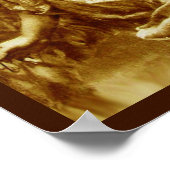 ROMANTISCHES ANGEL MIT FEATHER IN BROWN SEPIA, WEI POSTER (Ecke)