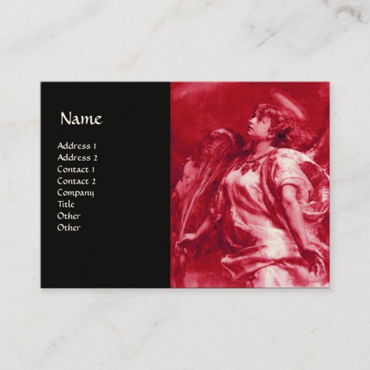 ROMANTISCHES ANGEL MIT FEATHER IN PINK, FUCHSIA Bl Visitenkarte (Vorderseite)