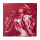 ROMANTISCHES ANGEL MIT FEATHER IN PINK FUCHSIA, WE FLIESE (Vorderseite)