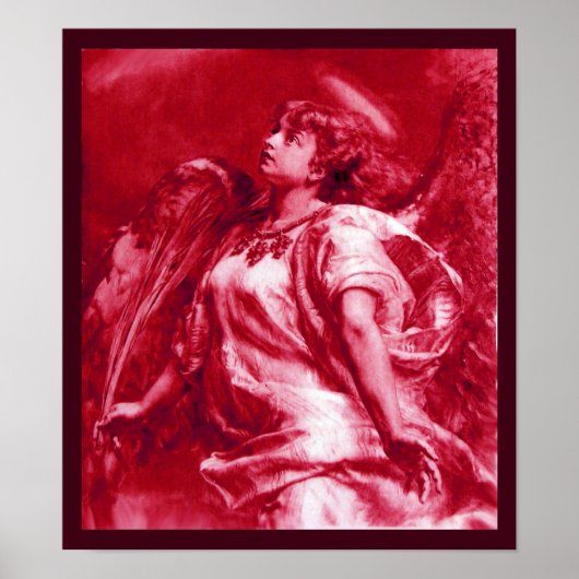 ROMANTISCHES ANGEL MIT FEATHER IN PINK FUCHSIA WEI POSTER (Vorne)