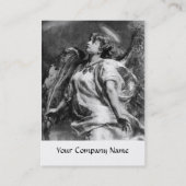 ROMANTISCHES ANGEL MIT FEATHER IN SCHWARZ-WEISSER  VISITENKARTE (Rückseite)