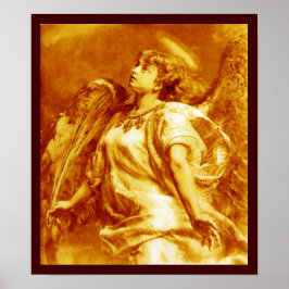 ROMANTISCHES ANGEL MIT GEFÜHL IN GOLDGELB, WEISS POSTER