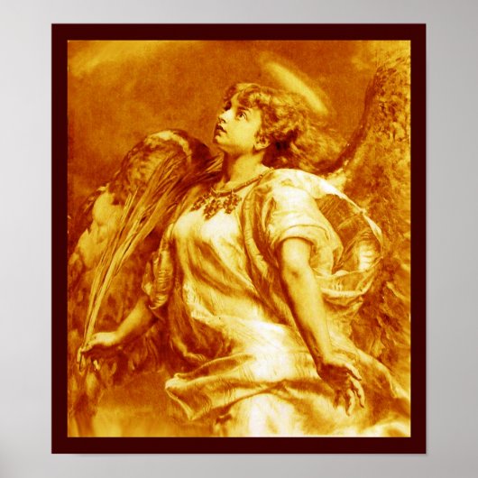 ROMANTISCHES ANGEL MIT GEFÜHL IN GOLDGELB, WEISS POSTER (Vorne)