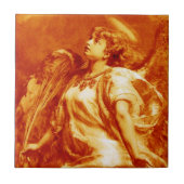 ROMANTISCHES ANGEL MIT GEFÜHL IN GOLDORANGE, BROWN FLIESE (Vorderseite)