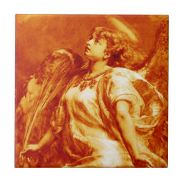 ROMANTISCHES ANGEL MIT GEFÜHL IN GOLDORANGE, BROWN FLIESE