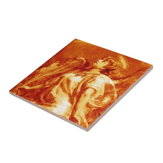 ROMANTISCHES ANGEL MIT GEFÜHL IN GOLDORANGE, BROWN FLIESE (Seite)