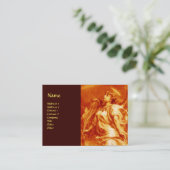 ROMANTISCHES ANGEL MIT GEFÜHL IN GOLDORANGE, BROWN VISITENKARTE (Stehend Vorderseite)