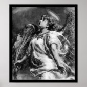 ROMANTISCHES ANGEL MIT GEFÜHL IN SCHWARZ UND WEISS POSTER (Vorne)