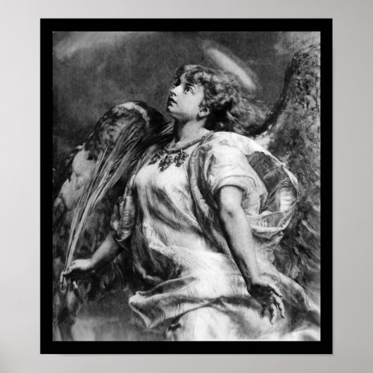 ROMANTISCHES ANGEL MIT GEFÜHL IN SCHWARZ UND WEISS POSTER (Vorne)