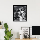 ROMANTISCHES ANGEL MIT GEFÜHL IN SCHWARZ UND WEISS POSTER (Heimbüro)