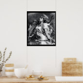 ROMANTISCHES ANGEL MIT GEFÜHL IN SCHWARZ UND WEISS POSTER (Küche)