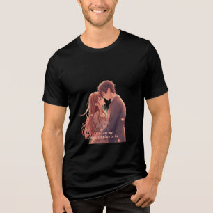 Romantisches Anime-Paar - Valentinstag Ästhetik Tri-Blend Shirt