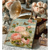 Romantisches Antikes Blaues Blumen-Junk-Journal Notizblock