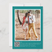 Romantisches Aquamarines Foto Qr Code UAwg Wedding Einladung (Rückseite)