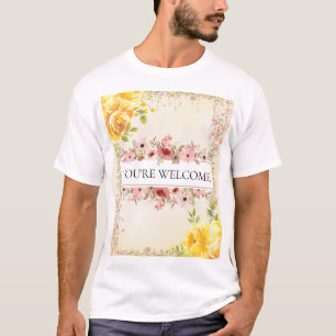 Romantisches Aquarell-Blumen-Hochzeitsgesellschaft T-Shirt