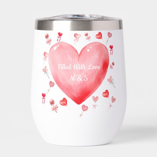 Romantisches Aquarell-Herz Valentinstag (Vorderseite)