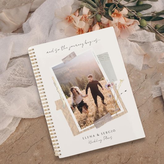 Romantisches Aquarell-Hochzeitsfoto Planer