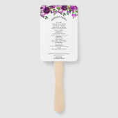 Romantisches Aquarell-Rosa-Blumen-Hochzeitsprogram Fächer (Rückseite)