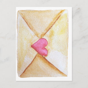 Romantisches Aquarellherz Postkarte