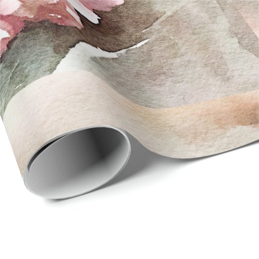 Romantisches Aquarellhydrangea-Packpapier Geschenkpapier (Rolleneckpunkt)