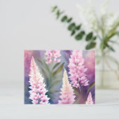 Romantisches Astilbe-Blumenmuster Postkarte (Stehend Vorderseite)