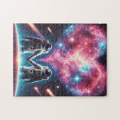 Romantisches Astronautenpuzzle - Herznebeldesign Puzzle (Horizontal)