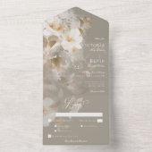 Romantisches ätherisches, neutrales Beige-Abendess All In One Einladung (Innen Boden)