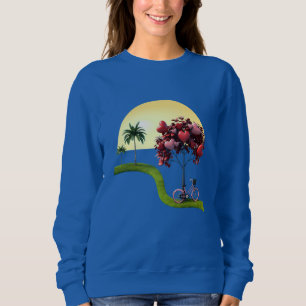 Romantisches Basic-Sweatshirt für Frauen mit Sonne Sweatshirt