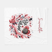 Romantisches "Be Mine" Zitat Foto Rotes Herz Bohem Fleecedecke (Vorderseite (Horizontal))