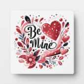 Romantisches "Be Mine" Zitat Foto Rotes Herz Bohem Fotoplatte (Vorderseite)