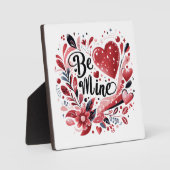 Romantisches "Be Mine" Zitat Foto Rotes Herz Bohem Fotoplatte (Vorderseite)