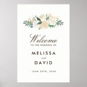 Romantisches Begrüßungszeichen aus Holz (24x36) Poster (Vorne)