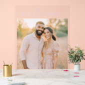 Romantisches Beige-Blumen-Foto Acrylschild (Hochzeit)