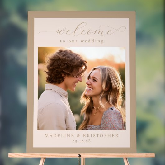 Romantisches Beige Minimalistisches Foto Acrylschild (Neutral)