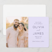 Romantisches Beige Minimalistisches Foto Save The Date (Vorne/Hinten)