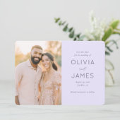 Romantisches Beige Minimalistisches Foto Save The Date (Stehend Vorderseite)