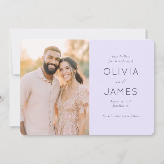 Romantisches Beige Minimalistisches Foto Save The Date (Vorderseite)
